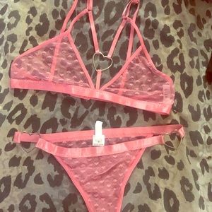 Pink Heart Ring Dollskill Like Lingerie Set